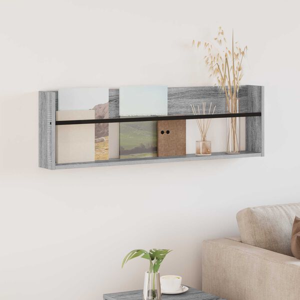 vidaXL Lehtiteline Harmaa Sonoma 100 x 12 x 30 cm Tekninen puu