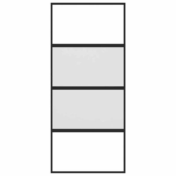 vidaXL Liukuovi musta 90x205 cm karkaistu lasi ja alumiini