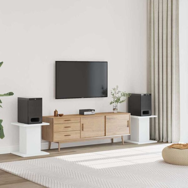 vidaXL Kaiutintelineet 2 kpl valkoinen 30x30x40 cm tekninen puu