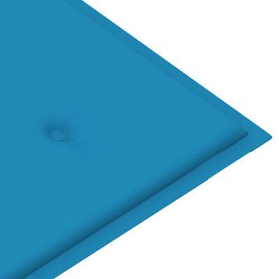 vidaXL Puutarhapenkki siniset tyyny 120 cm täysi tiikki