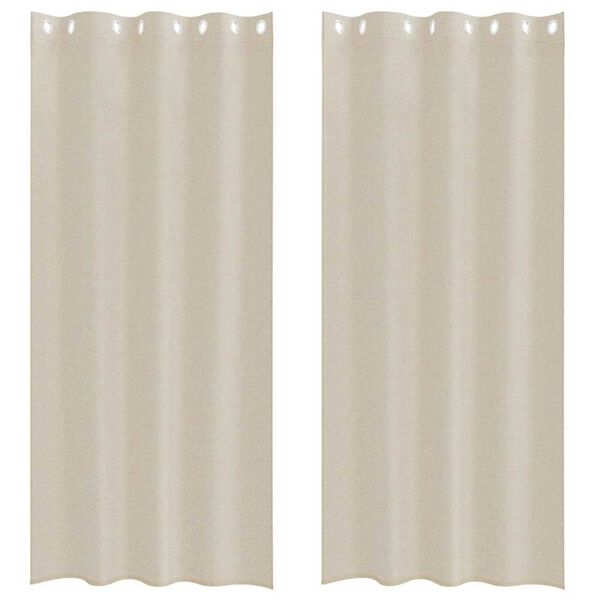 vidaXL Verhosatiini verhoilla 2 pcs Hiekka 225 x 140 cm Polyesteri