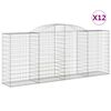 vidaXL Kaarevat kivikorit 12 kpl 300x50x120/140 cm galvanoitu rauta