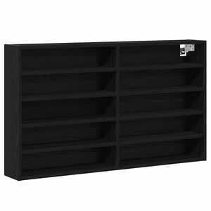 vidaXL N&auml;ytt&ouml;kaappi Musta tammi. 100 x 15 x 58 cm Tekninen puu