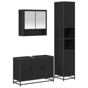vidaXL Kylpyhuonekalustesetti hyllyll&auml; 3 pcs Vanha Puu Tekninen puu