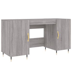 vidaXL Ty&ouml;p&ouml;yt&auml; harmaa Sonoma 140x50x75 cm tekninen puu