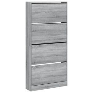 vidaXL Kenk&auml;kaappi 4 k&auml;&auml;nt&ouml;laatikolla harmaa Sonoma 80x21x163,5 cm