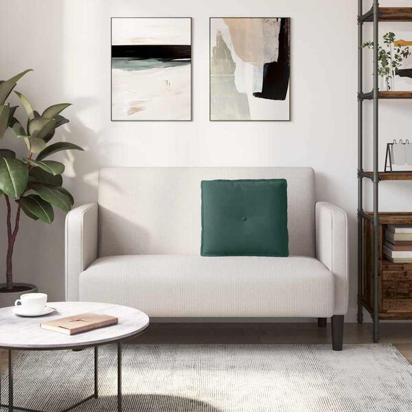 vidaXL Selk&auml;tyyny Tummanvihre&auml; 50 x 45 cm Korduroikangas