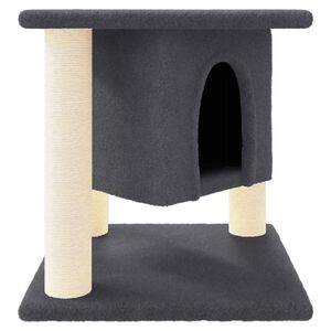 vidaXL Kissan kiipeilypuu sisal- raapimispylv&auml;ill&auml; tummanharmaa 37 cm