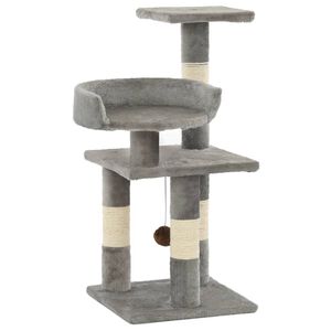 vidaXL Kissan kiipeilypuu sisal-pylv&auml;ill&auml; 65 cm harmaa
