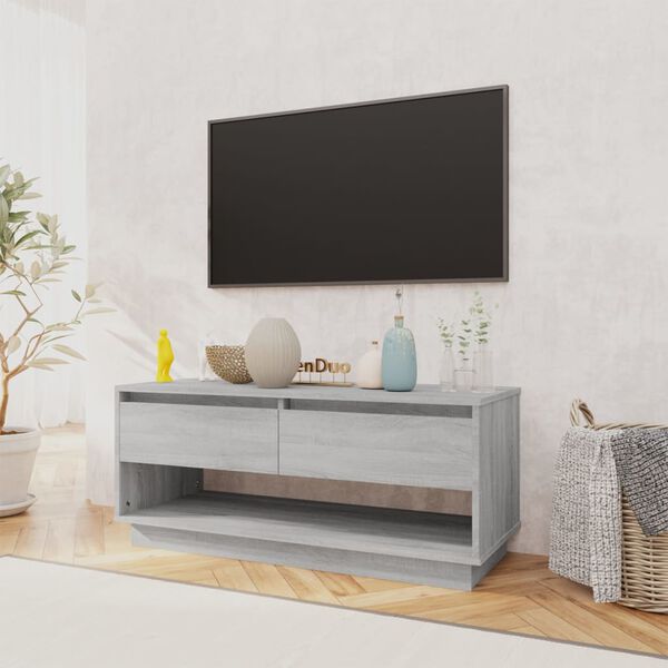 vidaXL TV-taso harmaa Sonoma 102x41x44 cm tekninen puu