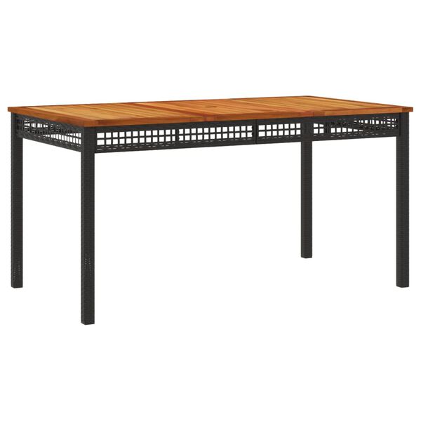 vidaXL 5-osainen Ulkoruokailuryhm&auml; tyynyill&auml; musta polyrottinki