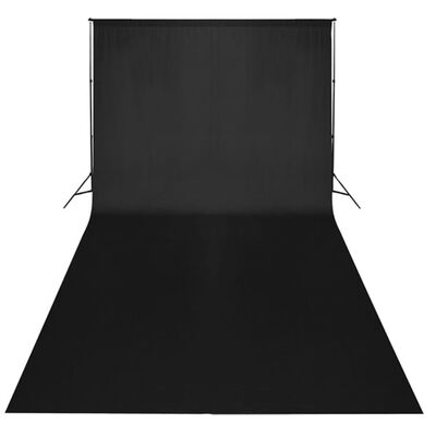 vidaXL Studiosarja mustalla taustakankaalla 600x300 cm & valoilla
