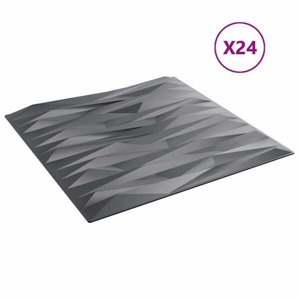 vidaXL Sein&auml;paneelit 24 pcs Kiviharmaa 50 x 50 cm XPS Vaahdon