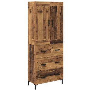 vidaXL Korkea kaappi laatikon kanssa 2 pcs Vanha Puu Tekninen puu