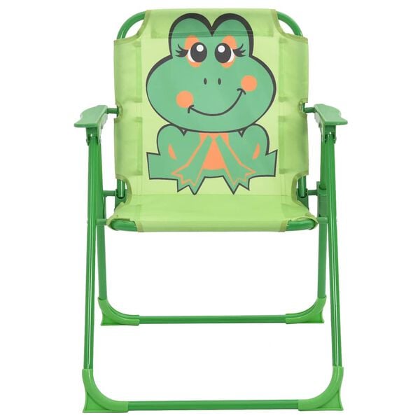 vidaXL 3-osainen Lasten Puutarhan Bistrosarja aurinkovarjolla vihre&auml;