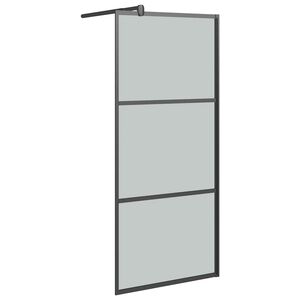 vidaXL Walk-in suihkusein&auml;ke 80x195 cm tumma ESG-lasi musta