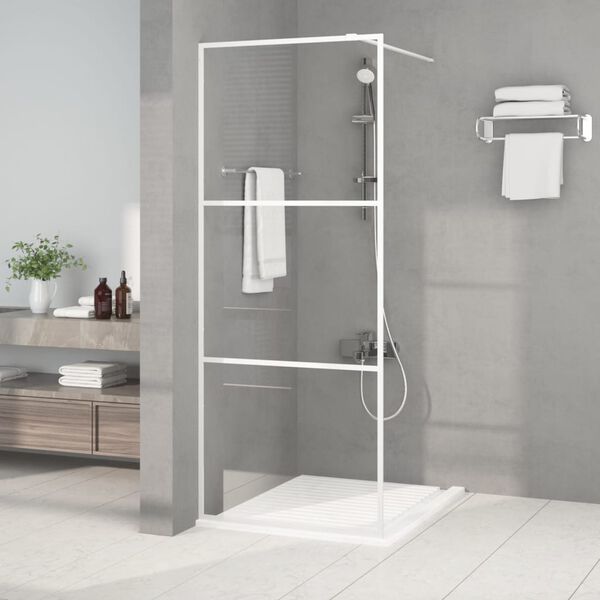 vidaXL Walk-in suihkuseinäke valkoinen 80x195 cm kirkas ESG-lasi