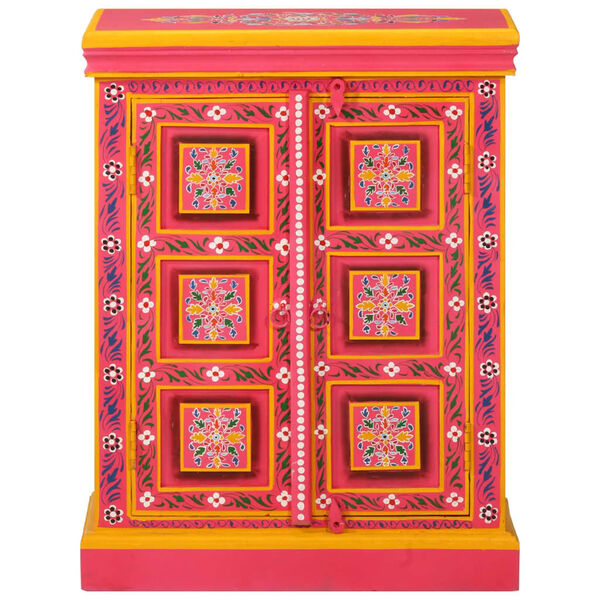 vidaXL Käsinmaalattu senkki mangopuu Vaaleanpunainen/pinkki