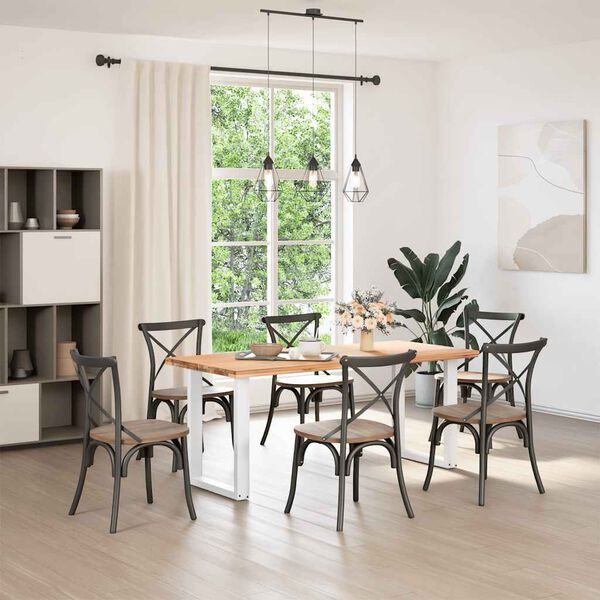 vidaXL Ruokap&ouml;yd&auml;n jalat U-muotoiset 2 kpl valkoinen 70x(72-73) cm ter&auml;s