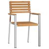 vidaXL Puutarhan Tuoli 4 kpl Massiivinen teak-puu ja ruostumaton ter&auml;s