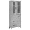 vidaXL Kaappi betoninharmaa 69,5x34x180 cm tekninen puu