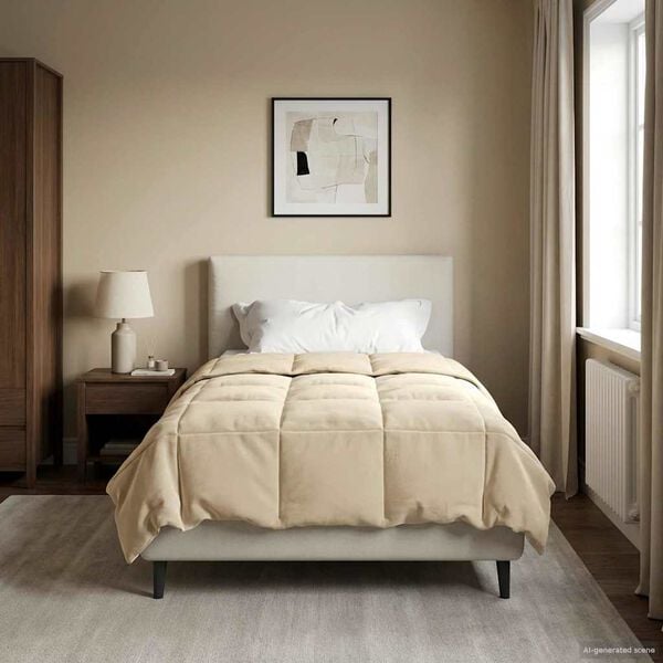 vidaXL Talvityyny Quiltottu Kerma 155 x 200 cm Mikrokuitu