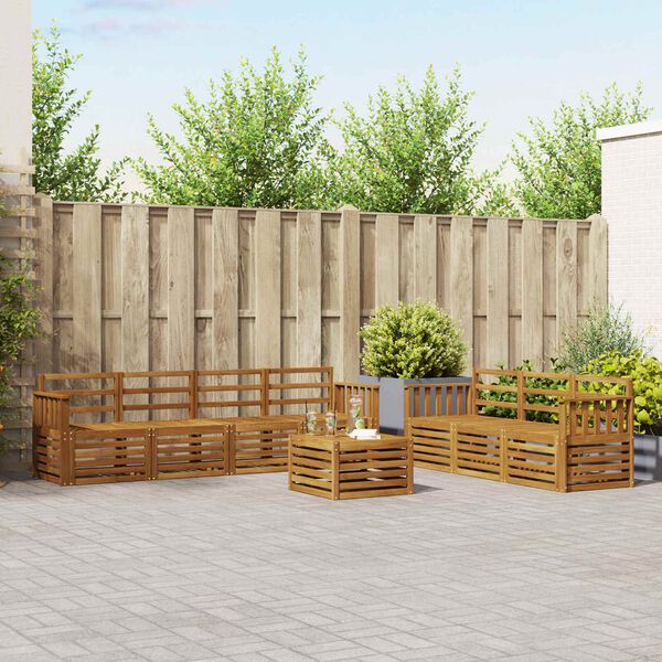 vidaXL Sohvasarjat 8 pcs Luonnollinen Tihe&auml; akasiapuu