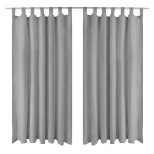 vidaXL Mikro-satiiniverhot silmukoilla 2 kpl 140x225 cm Harmaa