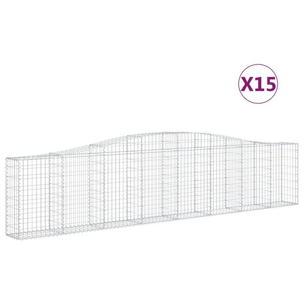 vidaXL Kaarevat kivikorit 15 kpl 400x30x80/100 cm galvanoitu rauta