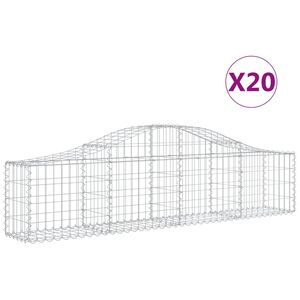 vidaXL Kaarevat kivikorit 20 kpl 200x30x40/60 cm galvanoitu rauta