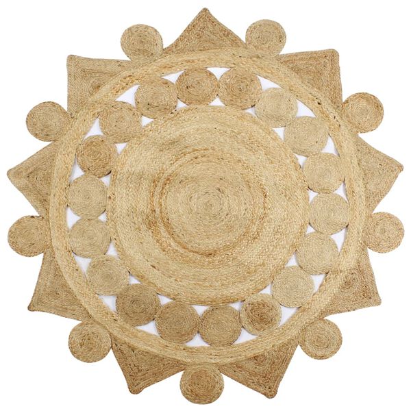 vidaXL Käsintehty matto punottu juutti 90 cm