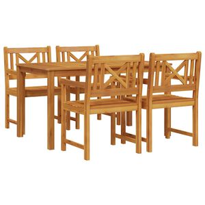 vidaXL Piharuokailu setti 5 pcs Ruskea Tihe&auml; akasiapuu