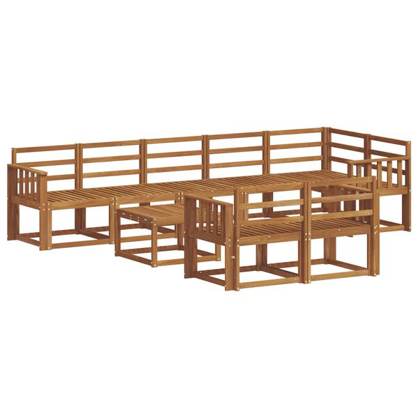 vidaXL Ulkosohvakokoelma 9 pcs Luonnollinen Tihe&auml; akasiapuu