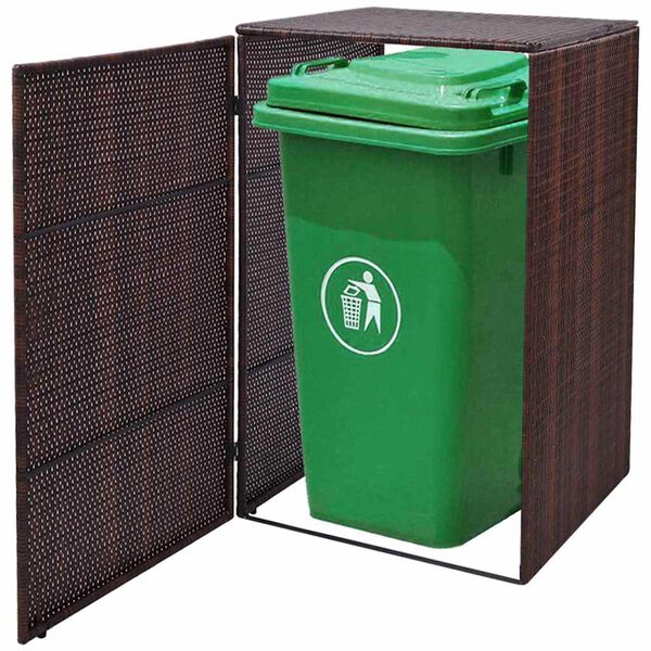 vidaXL Roska-astiasuoja Ruskea 76 x 78 x 123 cm Jauhemaalattu ter&auml;s