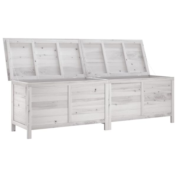 vidaXL Ulkosäilytyslaatikko valkoinen 198,5x50x56,5 cm täysi kuusi
