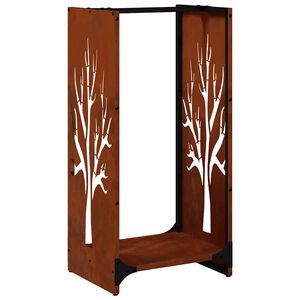 vidaXL Polttopuuteline 40x30x80 cm S&auml;&auml;nkest&auml;v&auml; ter&auml;s