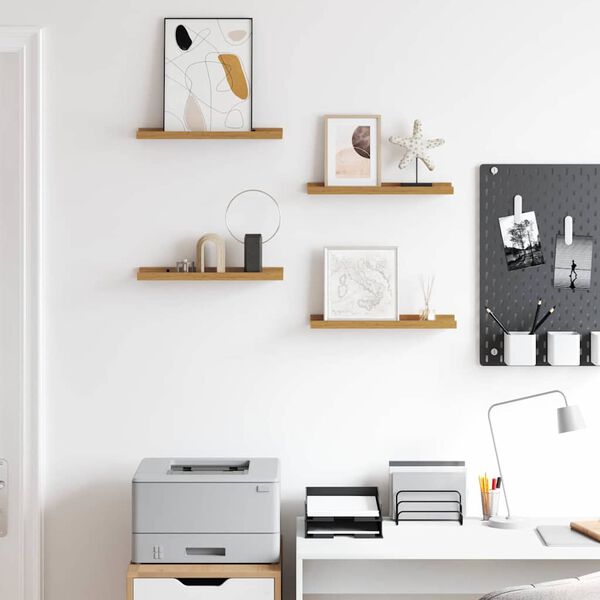 vidaXL Sein&auml;hylly hyllyll&auml; 4 pcs Beige 40 x 9 x 3 cm Tekninen puu