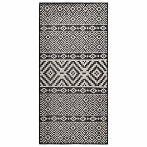 vidaXL Ulkomatto Flatweave 80x150 cm mustat raidat