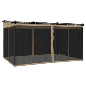 vidaXL Huvimaja verkkoseinill&auml; taupe 4x3 m ter&auml;s
