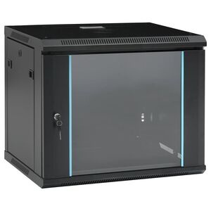 vidaXL 9U Sein&auml;kiinnitett&auml;v&auml; verkkolaitekaappi 19" IP20 600x450x510 mm