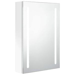 vidaXL LED kylpyhuoneen peilikaappi kiilt&auml;v&auml; valkoinen 50x13x70 cm