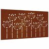 vidaXL Puutarhasein&auml;koriste 105x55 cm corten ter&auml;s kukkakuvio