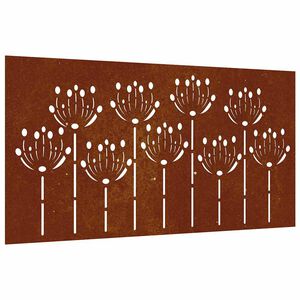 vidaXL Puutarhasein&auml;koriste 105x55 cm corten ter&auml;s kukkakuvio