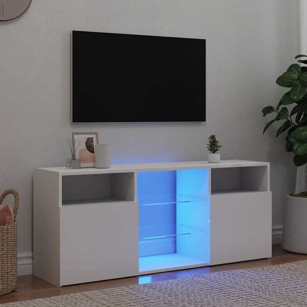 vidaXL TV-taso LED-valoilla valkoinen 120x30x50 cm