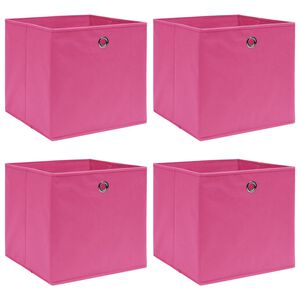 vidaXL S&auml;ilytyslaatikot 4 kpl pinkki 32x32x32 cm kangas