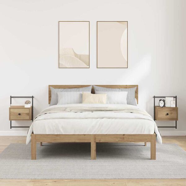 vidaXL Y&ouml;p&ouml;yt&auml;kaappi 2 pcs Artisan tammi 35 x 30 x 51 cm Tekninen puu