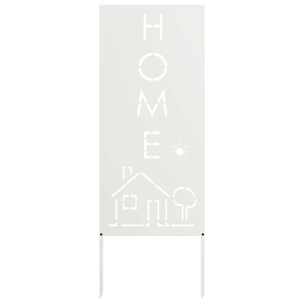 vidaXL Puutarhan yksityisyyden verho Viivakuvio Valkoinen 50 x 140 cm