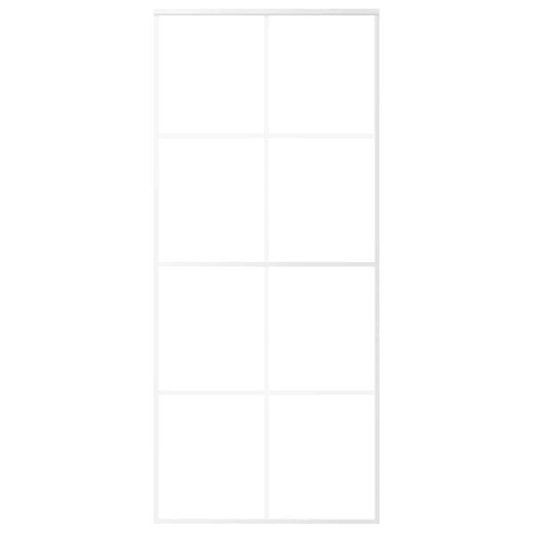 vidaXL Liukuovi ESG-lasi ja alumiini 90x205 cm valkoinen