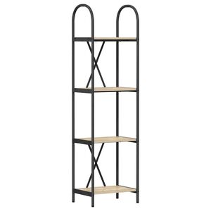 vidaXL Kirjahylly 4 tasoa 40 x 30 x 146 cm Tekninen puu Sonoman tammi