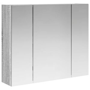 vidaXL Kylpyhuoneen Peilikaappi Harmaa Sonoma 60 x 14,5 x 50 cm